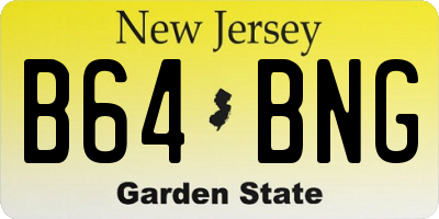 NJ license plate B64BNG