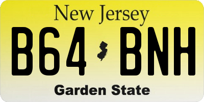 NJ license plate B64BNH