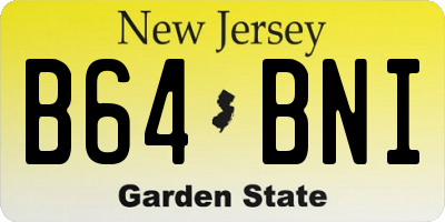 NJ license plate B64BNI