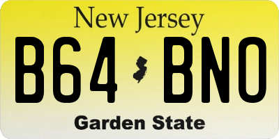 NJ license plate B64BNO