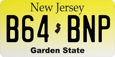 NJ license plate B64BNP