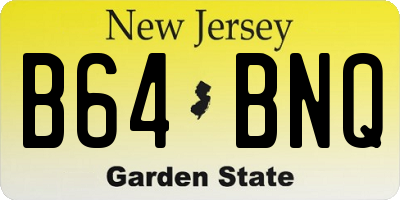 NJ license plate B64BNQ