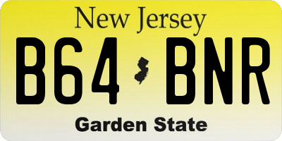 NJ license plate B64BNR