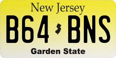 NJ license plate B64BNS