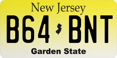 NJ license plate B64BNT