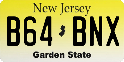 NJ license plate B64BNX