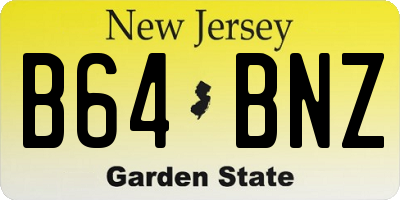 NJ license plate B64BNZ