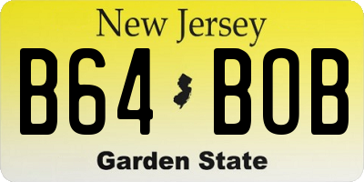 NJ license plate B64BOB