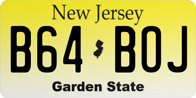 NJ license plate B64BOJ