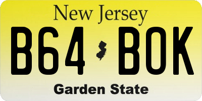 NJ license plate B64BOK