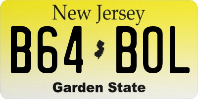 NJ license plate B64BOL