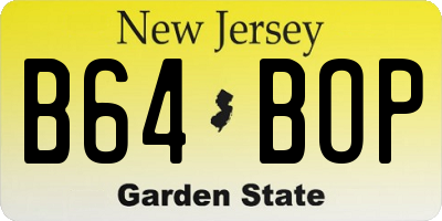 NJ license plate B64BOP