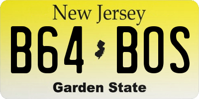 NJ license plate B64BOS