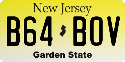 NJ license plate B64BOV