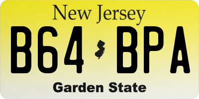 NJ license plate B64BPA