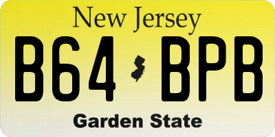 NJ license plate B64BPB