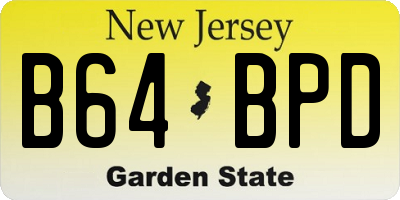 NJ license plate B64BPD