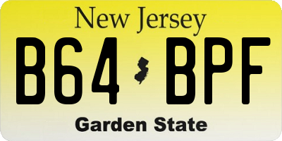 NJ license plate B64BPF