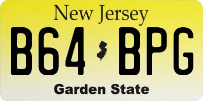 NJ license plate B64BPG
