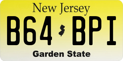 NJ license plate B64BPI