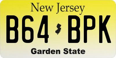 NJ license plate B64BPK