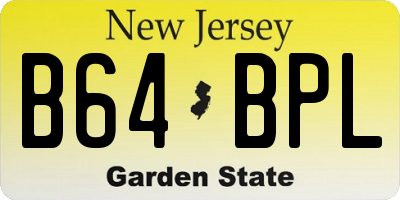 NJ license plate B64BPL