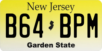 NJ license plate B64BPM