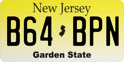 NJ license plate B64BPN