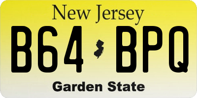 NJ license plate B64BPQ