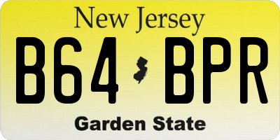 NJ license plate B64BPR