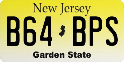 NJ license plate B64BPS