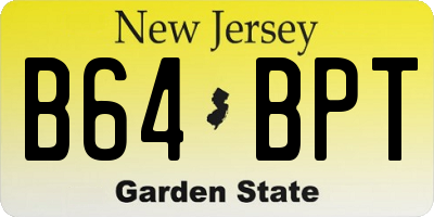 NJ license plate B64BPT