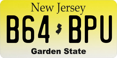 NJ license plate B64BPU