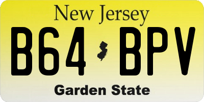 NJ license plate B64BPV