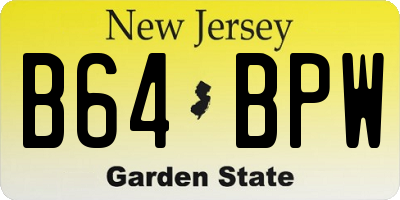NJ license plate B64BPW