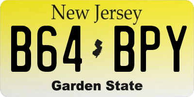 NJ license plate B64BPY