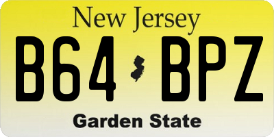 NJ license plate B64BPZ