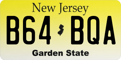 NJ license plate B64BQA