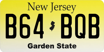 NJ license plate B64BQB