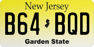 NJ license plate B64BQD