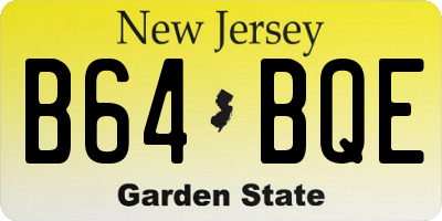 NJ license plate B64BQE