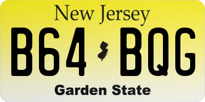 NJ license plate B64BQG