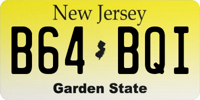 NJ license plate B64BQI