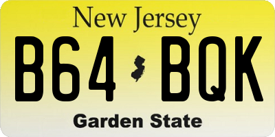 NJ license plate B64BQK