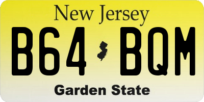 NJ license plate B64BQM
