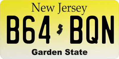 NJ license plate B64BQN