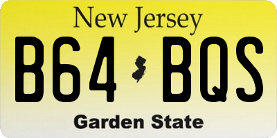 NJ license plate B64BQS