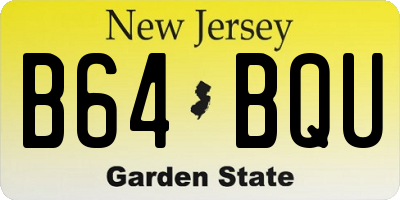 NJ license plate B64BQU