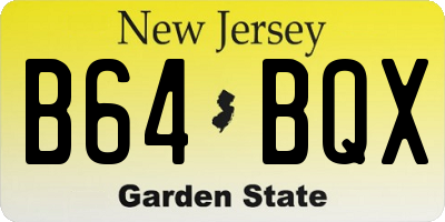 NJ license plate B64BQX