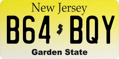 NJ license plate B64BQY